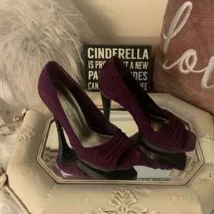 Jessica Simpson Purple Suede Peep Toe Heels Sz 7